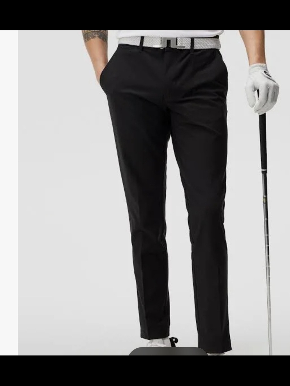 NWT J. Lindeberg Black Ellott Tight Fit Micro Stretch Golf Men's Pants